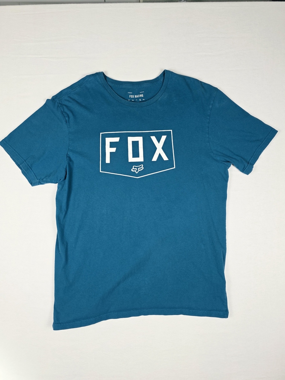 Fox Teal Crew Neck Logo Short Sleeve Tee